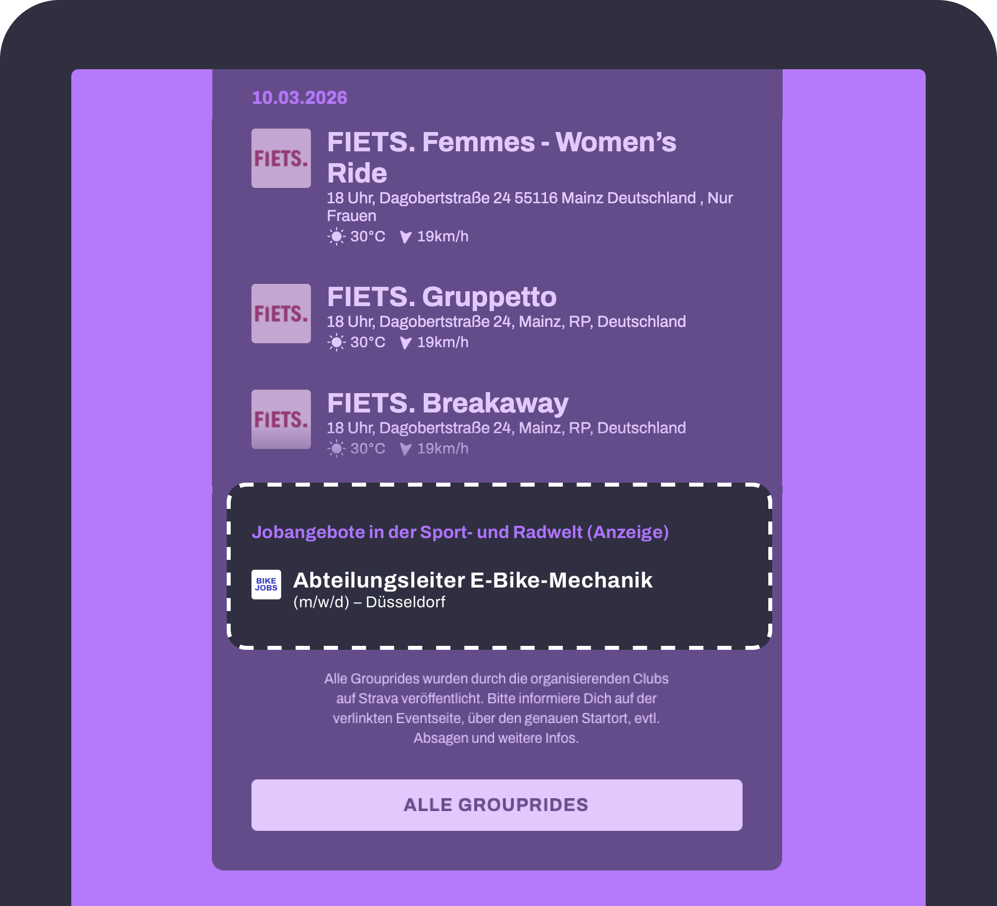 Mockup iPad Stellenanzeigen auf Landingpage