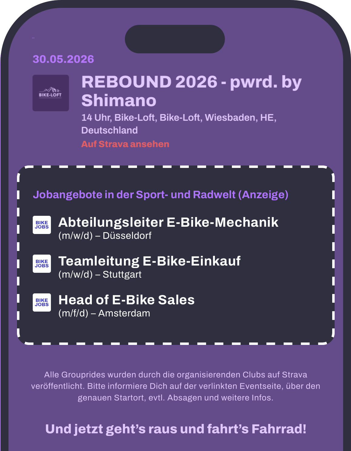 Mockup iPhone Stellenanzeigen im Newsletter